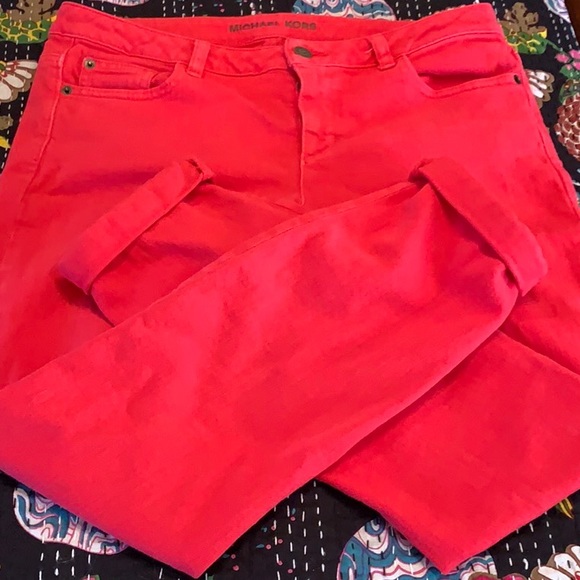 michael kors jeans red